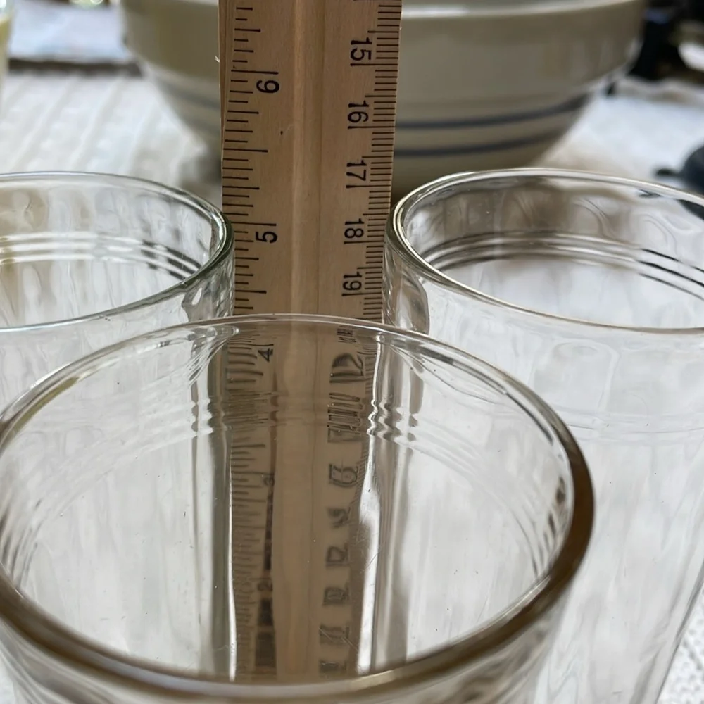 Vtg Anchor Hocking lot of 3 Various Jam jelly juice jars similar yet different